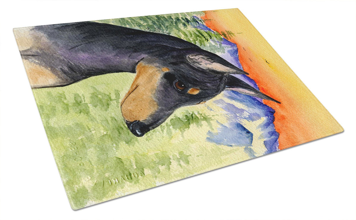 Manchester Terrier Glass Cutting Board Large by Caroline&#39;s Treasures