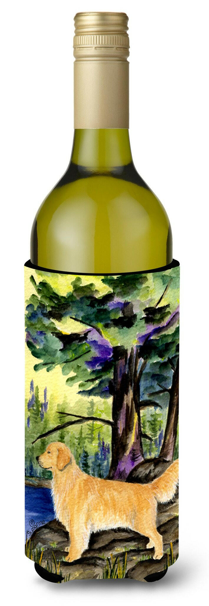 Golden Retriever Wine Bottle Beverage Insulator Beverage Insulator Hugger SS8426LITERK by Caroline&#39;s Treasures