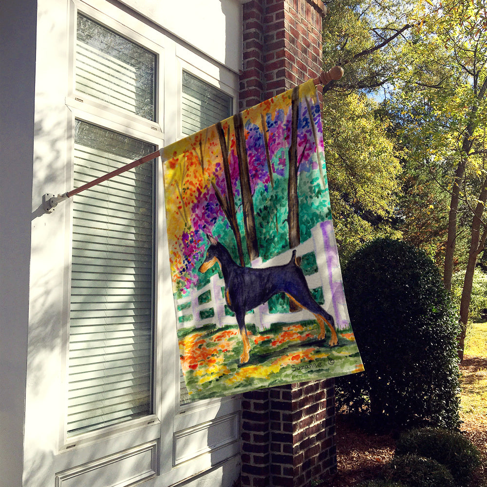 Doberman Flag Canvas House Size