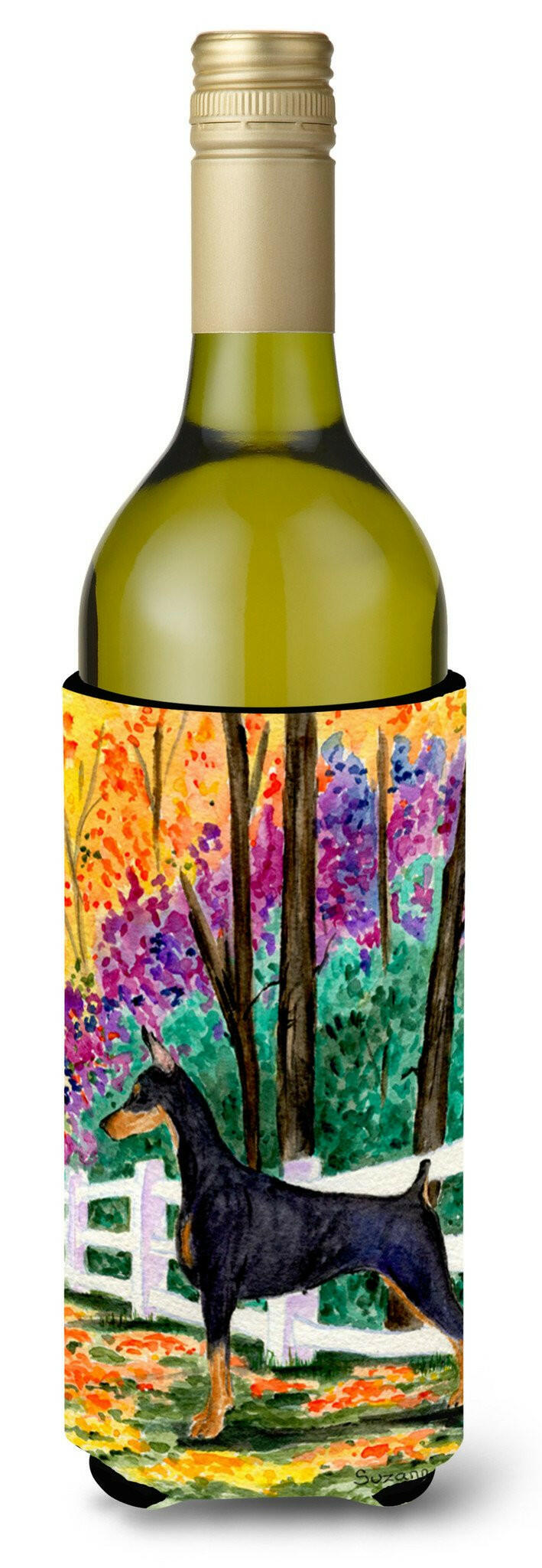 Doberman Wine Bottle Beverage Insulator Beverage Insulator Hugger SS8428LITERK by Caroline&#39;s Treasures