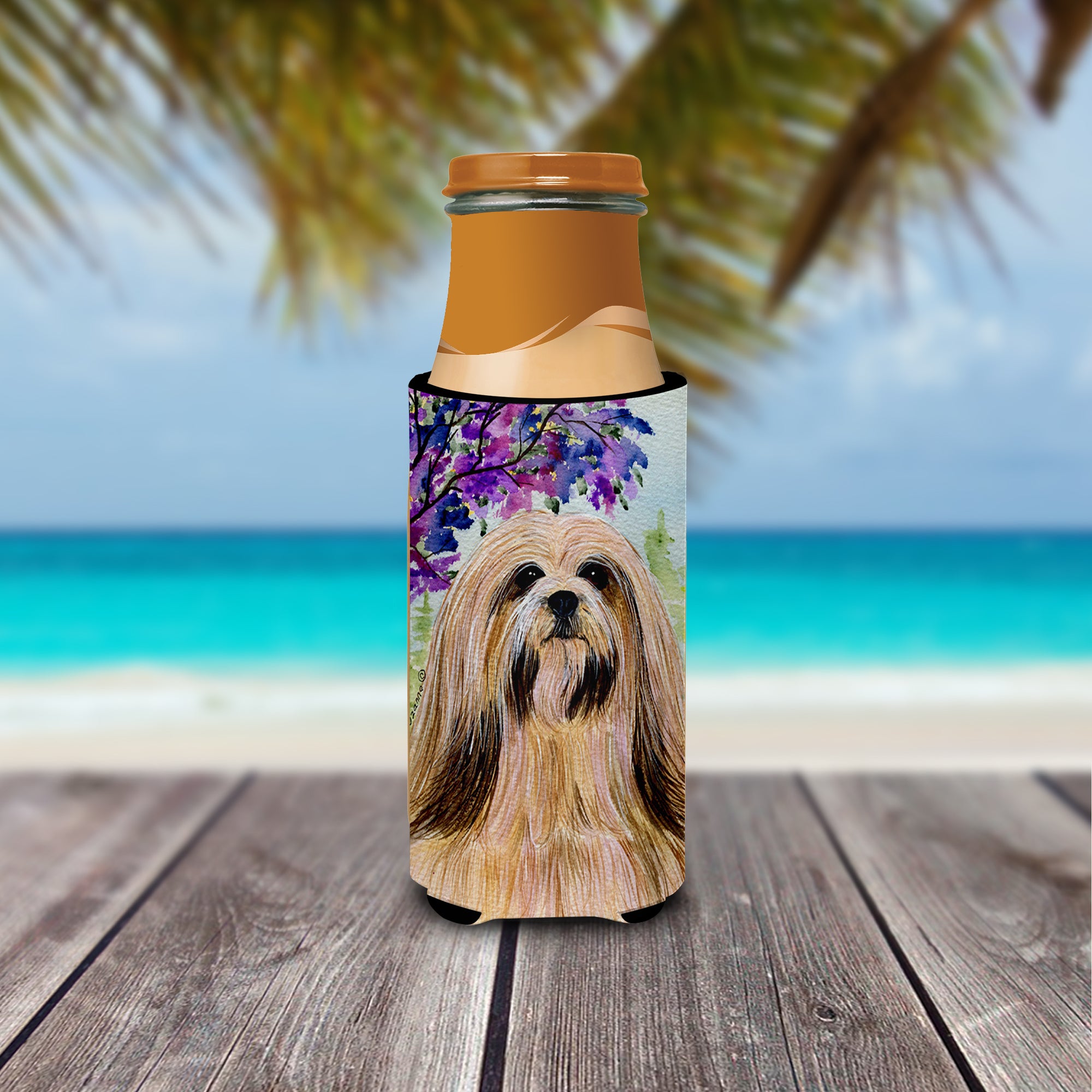 Lhasa Apso Ultra Beverage Insulators for slim cans SS8436MUK.
