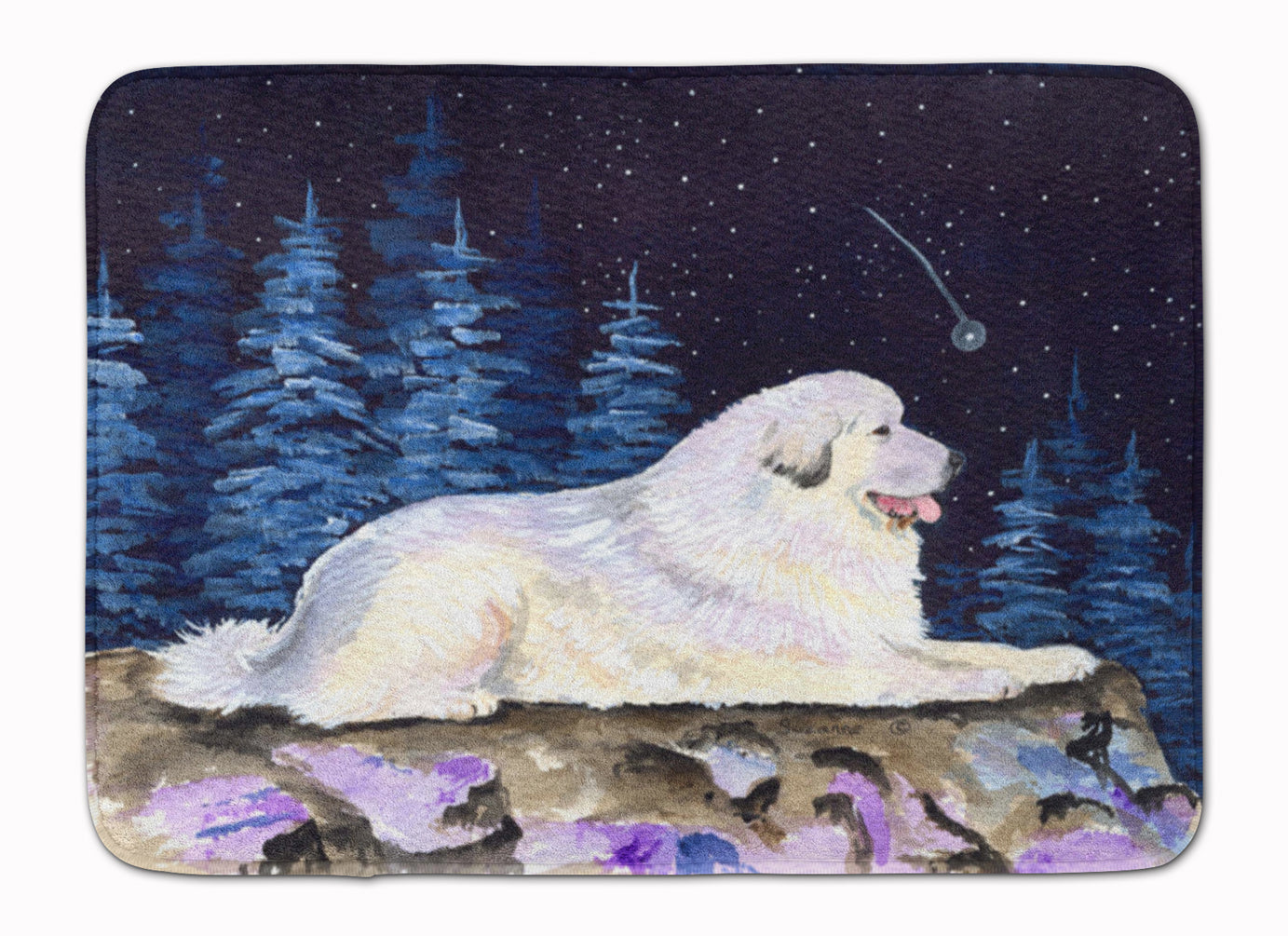 Starry Night Great Pyrenees Machine Washable Memory Foam Mat SS8438RUG - the-store.com