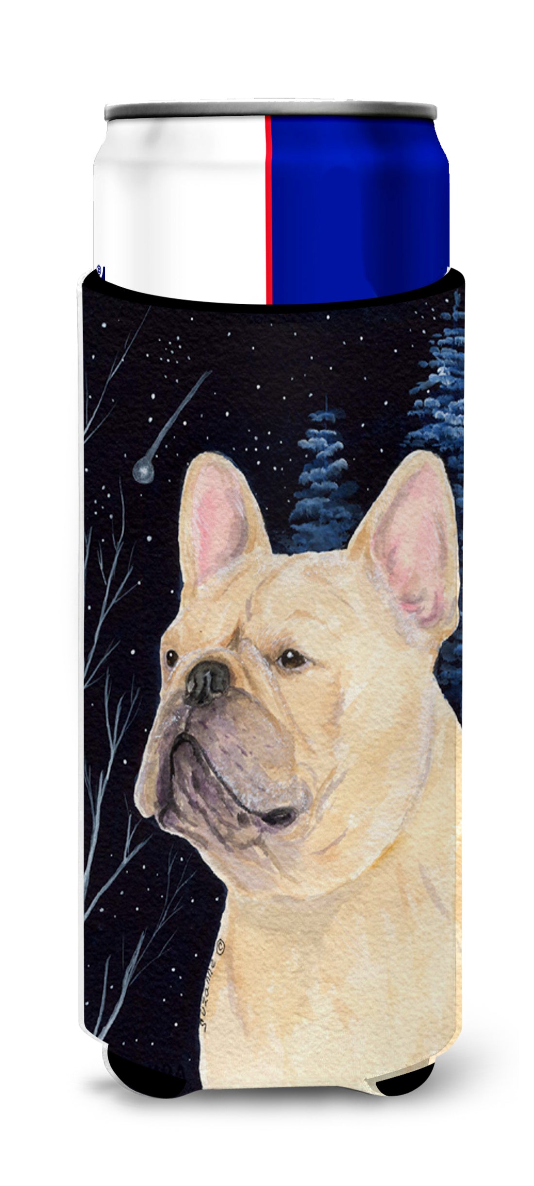 Starry Night French Bulldog Ultra Beverage Insulators for slim cans SS8441MUK.