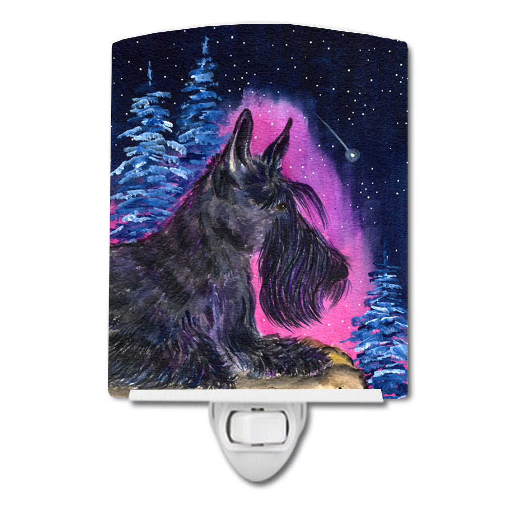 Starry Night Scottish Terrier Ceramic Night Light SS8442CNL - the-store.com