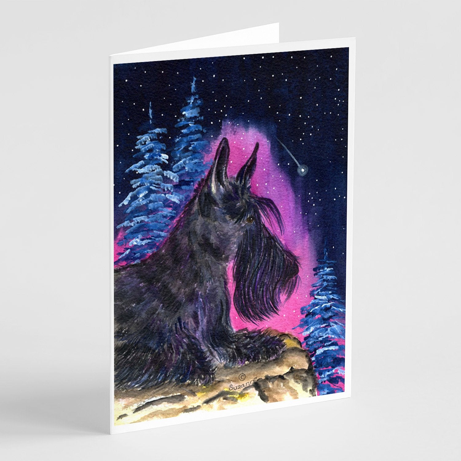 Buy this Starry Night Scottish Terrier Greeting Cards and Envelopes Pack of 8