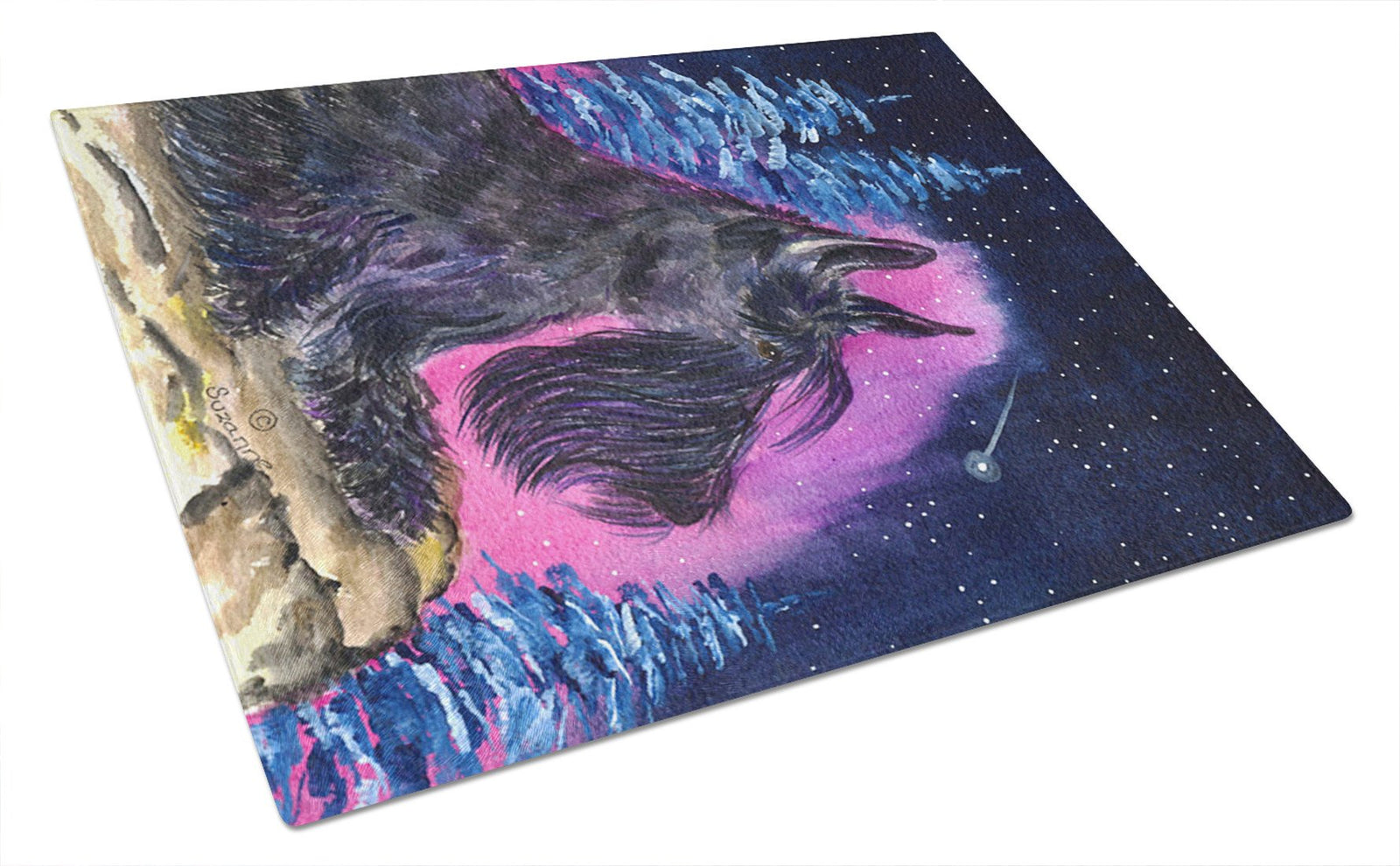 Starry Night Scottish Terrier Glass Cutting Board Large by Caroline's Treasures