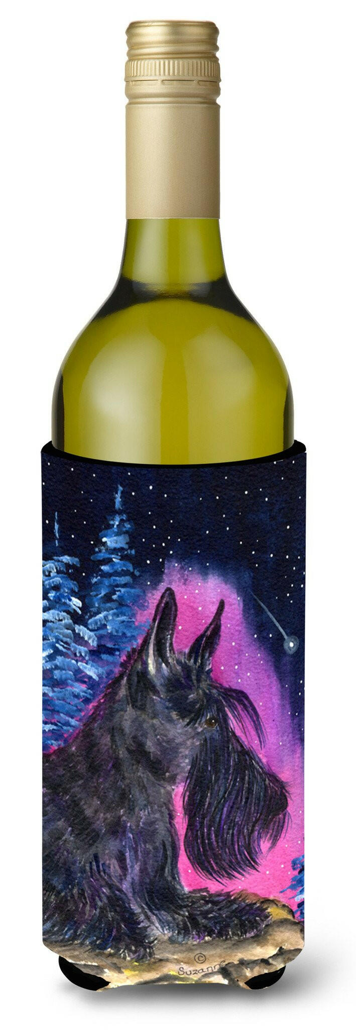 Starry Night Scottish Terrier Wine Bottle Beverage Insulator Beverage Insulator Hugger by Caroline&#39;s Treasures