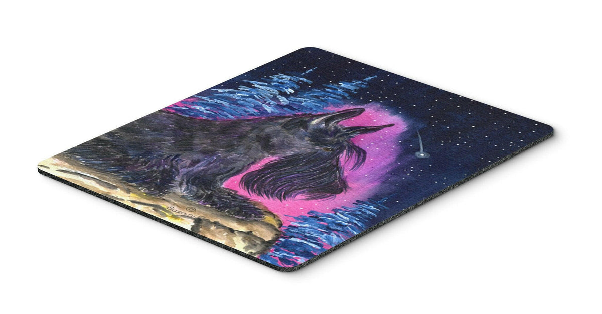 Starry Night Scottish Terrier Mouse Pad / Hot Pad / Trivet by Caroline&#39;s Treasures