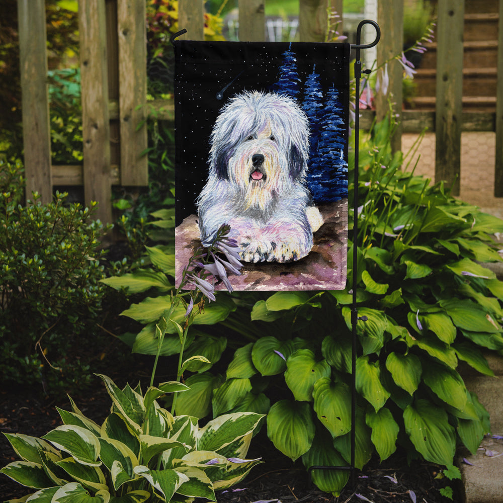 Caroline's Treasures Starry Night Old English Sheepdog Garden Flag - Outdoor Decorative Yard Flag