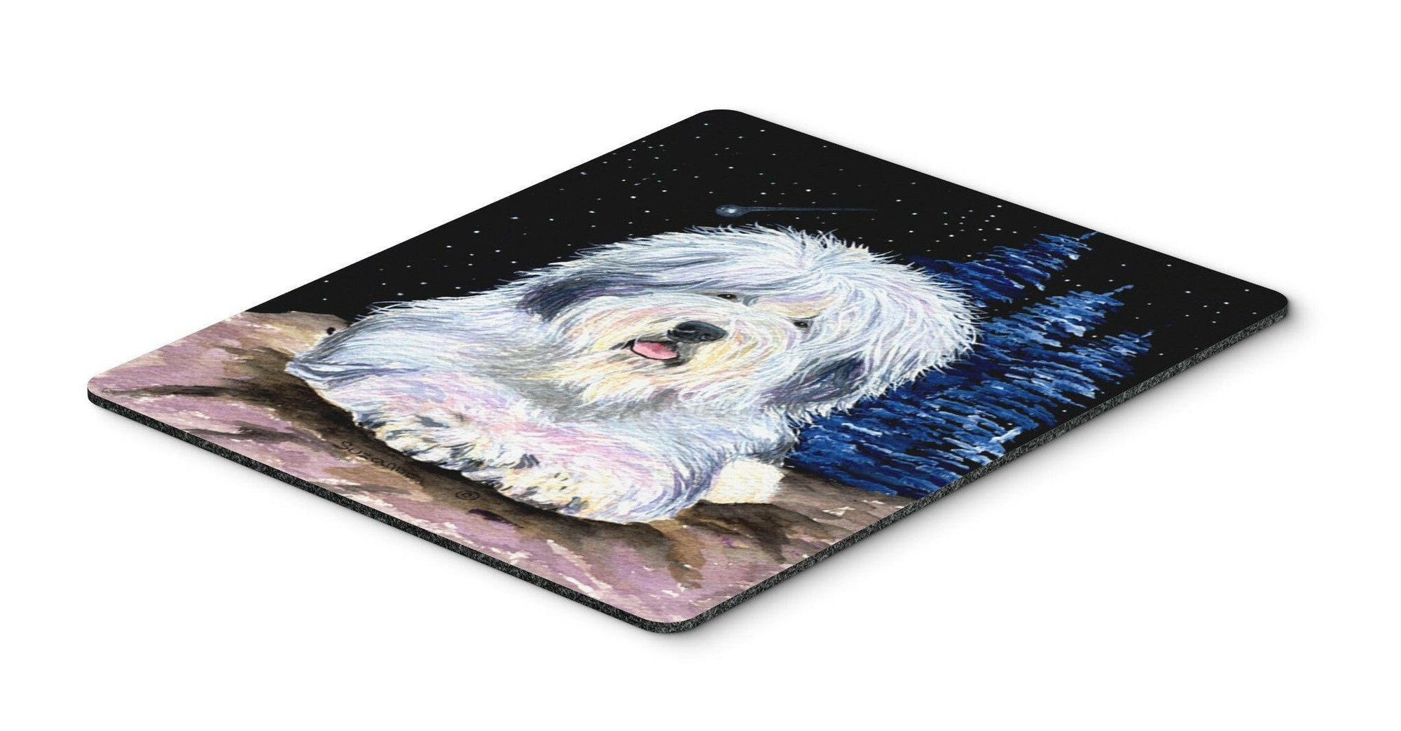 Starry Night Old English Sheepdog Mouse Pad / Hot Pad / Trivet by Caroline's Treasures