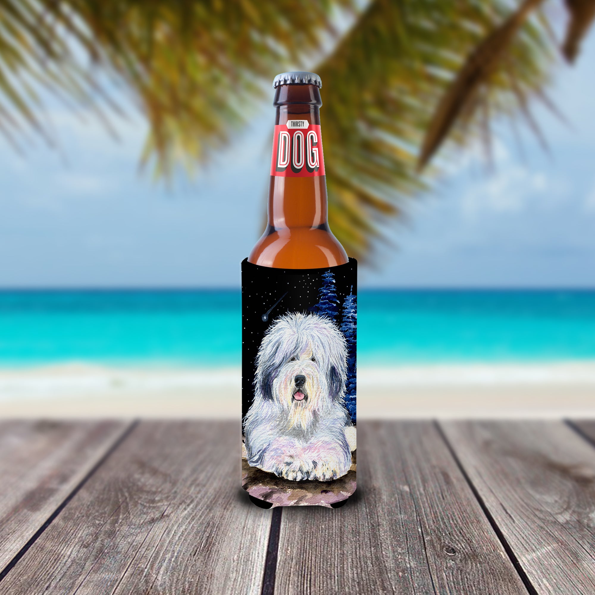 Starry Night Old English Sheepdog Ultra Beverage Isolateurs pour canettes minces SS8443MUK