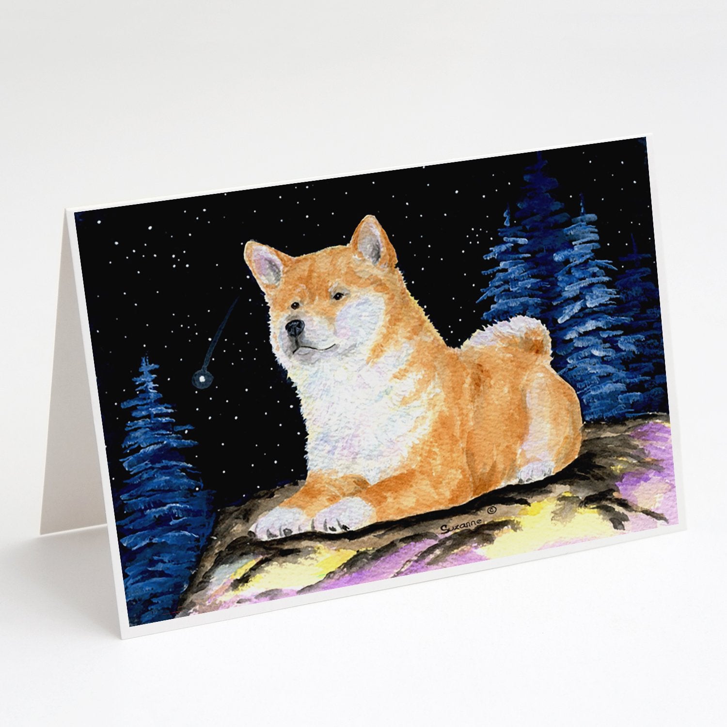 Buy this Starry Night Shiba Inu Greeting Cards and Envelopes Pack of 8