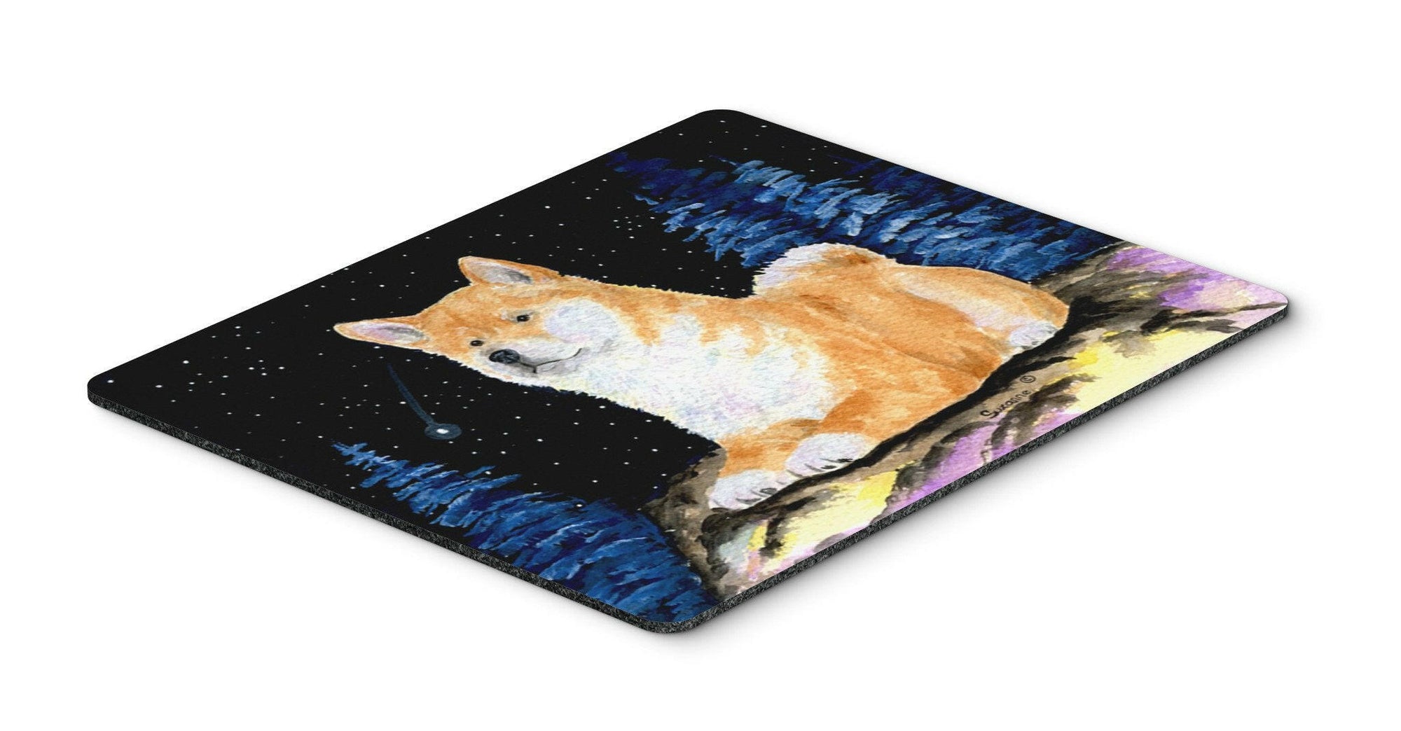 Starry Night Shiba Inu Mouse Pad / Hot Pad / Trivet by Caroline's Treasures