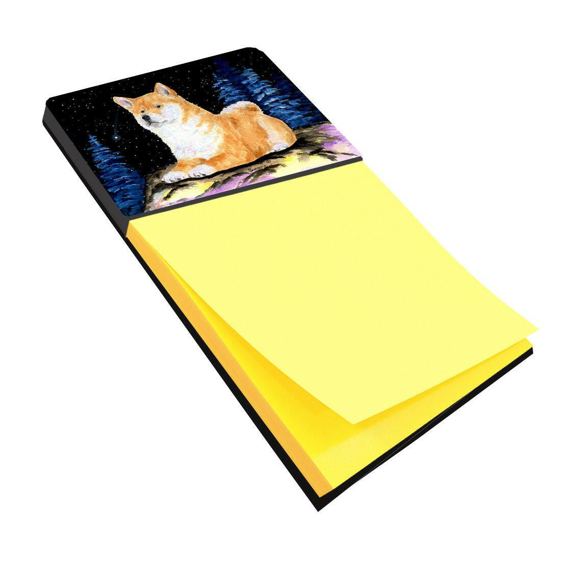 Starry Night Shiba Inu Refiillable Sticky Note Holder or Postit Note Dispenser SS8445SN by Caroline&#39;s Treasures