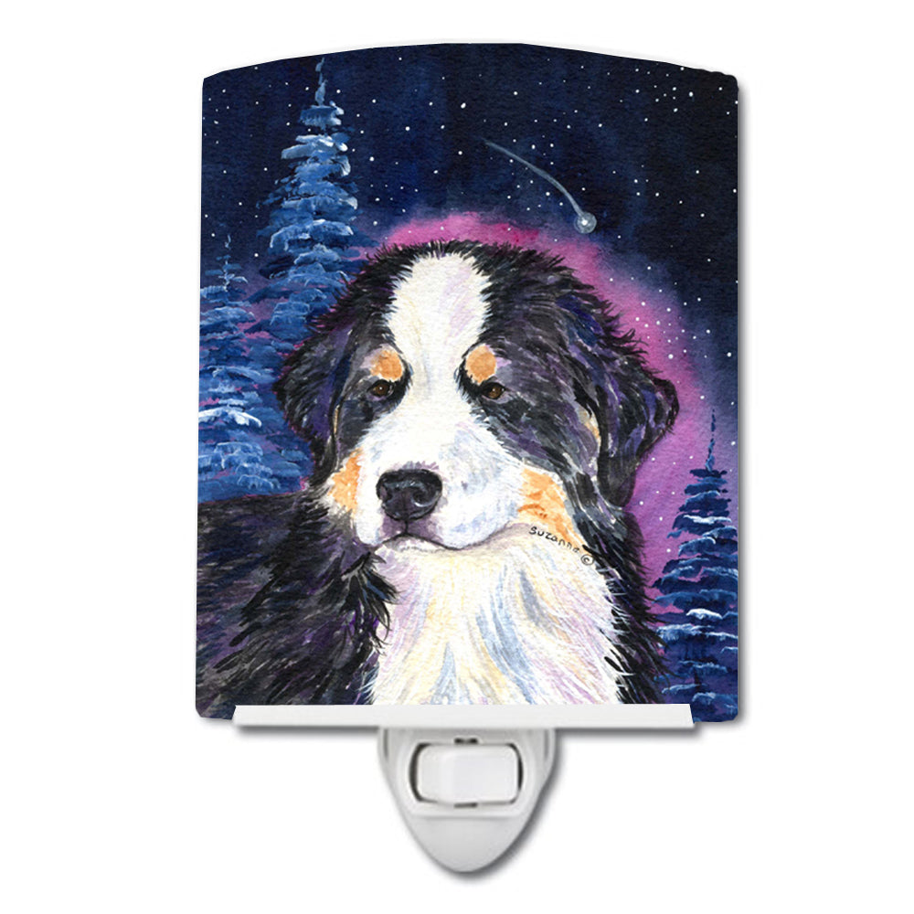 Starry Night Bernese Mountain Dog Ceramic Night Light SS8446CNL - the-store.com