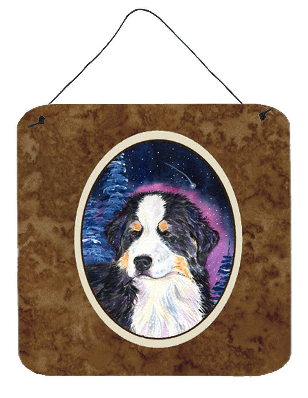 Starry Night Bernese Mountain Dog Aluminium Metal Wall or Door Hanging Prints by Caroline's Treasures