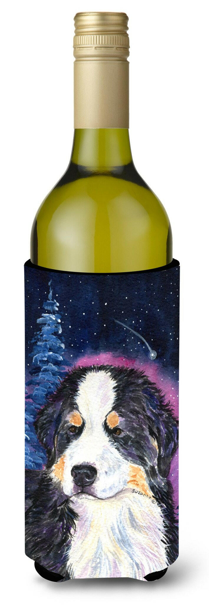 Starry Night Bernese Mountain Dog Wine Bottle Beverage Insulator Beverage Insulator Hugger SS8446LITERK by Caroline&#39;s Treasures