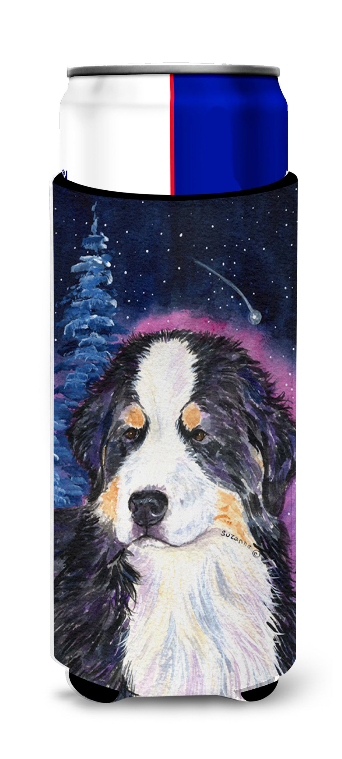 Starry Night Bernese Mountain Dog Ultra Beverage Insulators for slim cans SS8446MUK.