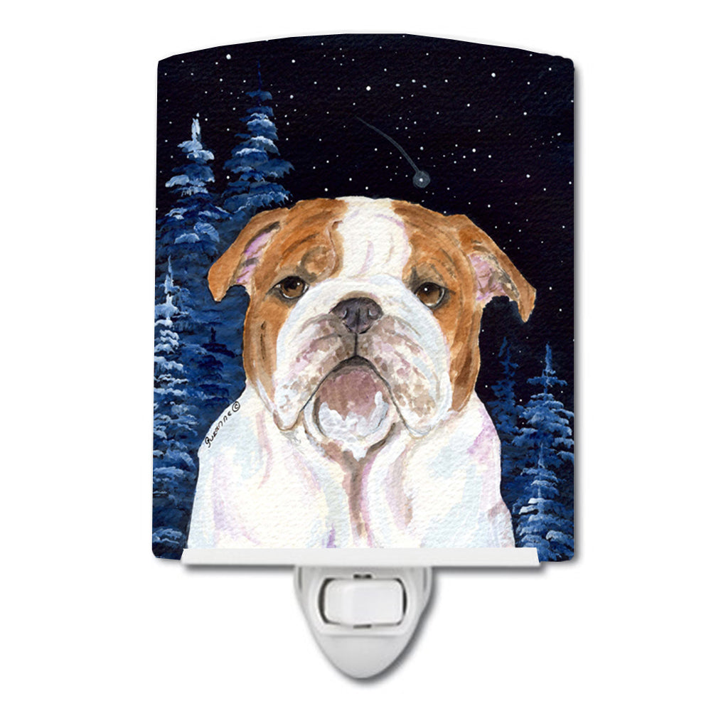Starry Night English Bulldog Ceramic Night Light SS8447CNL - the-store.com