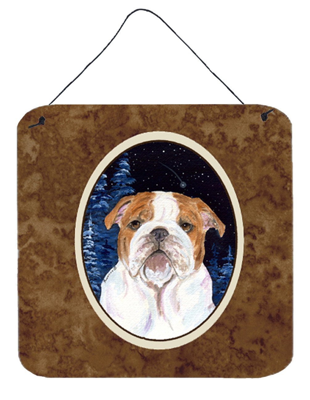 Starry Night English Bulldog Aluminium Metal Wall or Door Hanging Prints by Caroline&#39;s Treasures