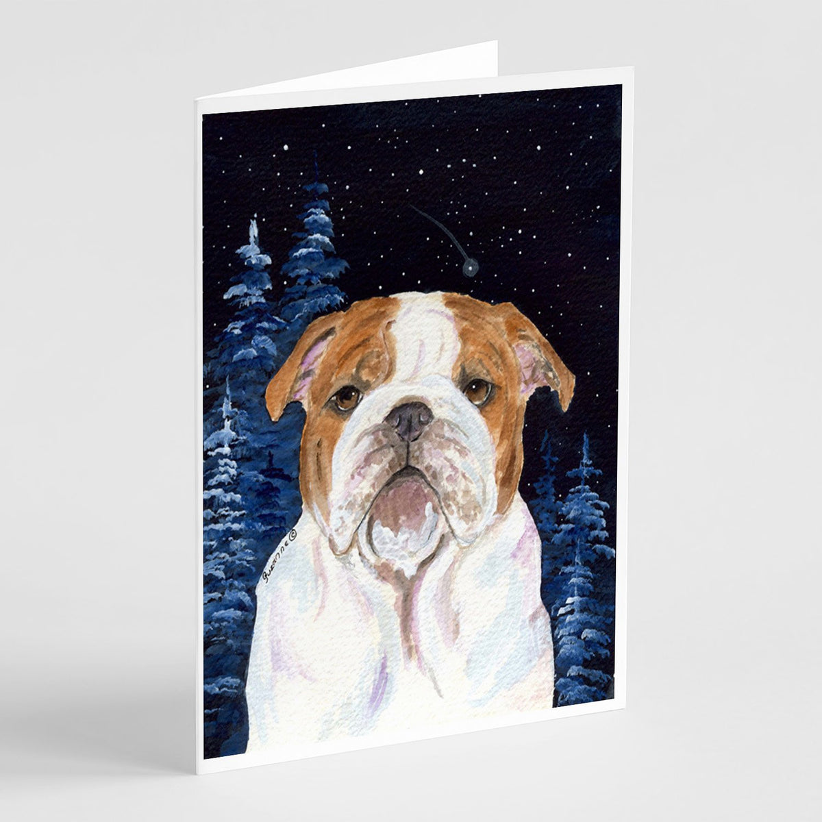 Buy this Starry Night English Bulldog Greeting Cards and Envelopes Pack of 8