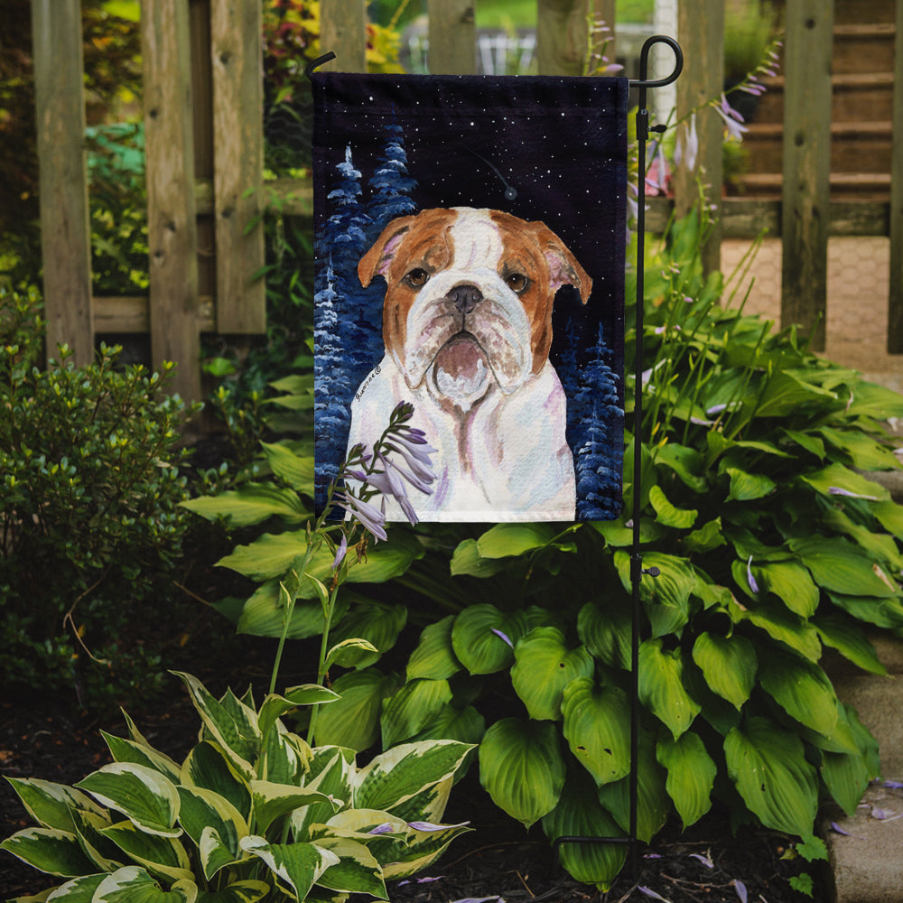 Starry Night English Bulldog Flag Garden Size