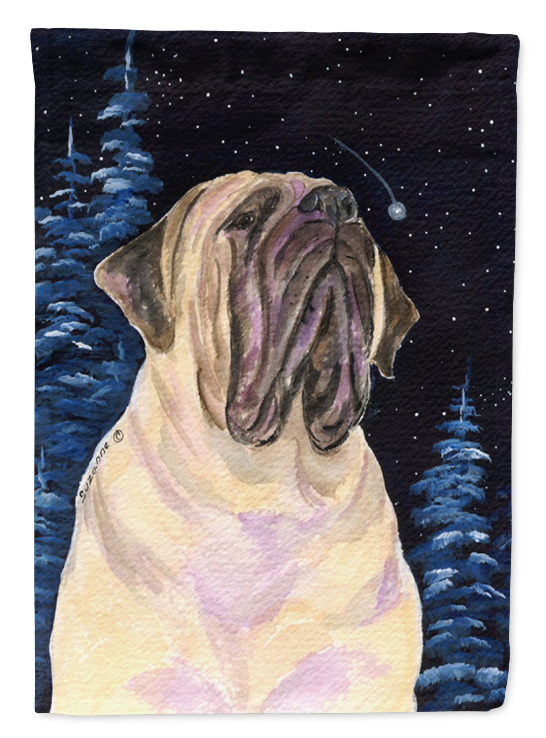 Starry Night Mastiff Flag Canvas House Size  the-store.com.