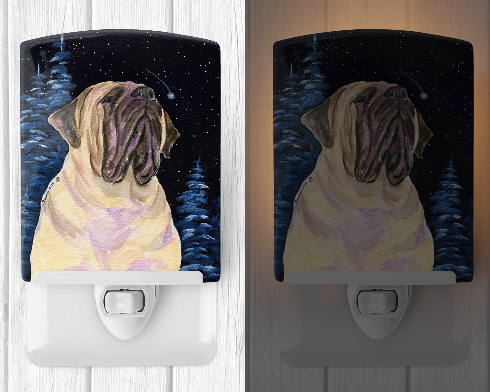 Starry Night Mastiff Ceramic Night Light SS8448CNL - the-store.com