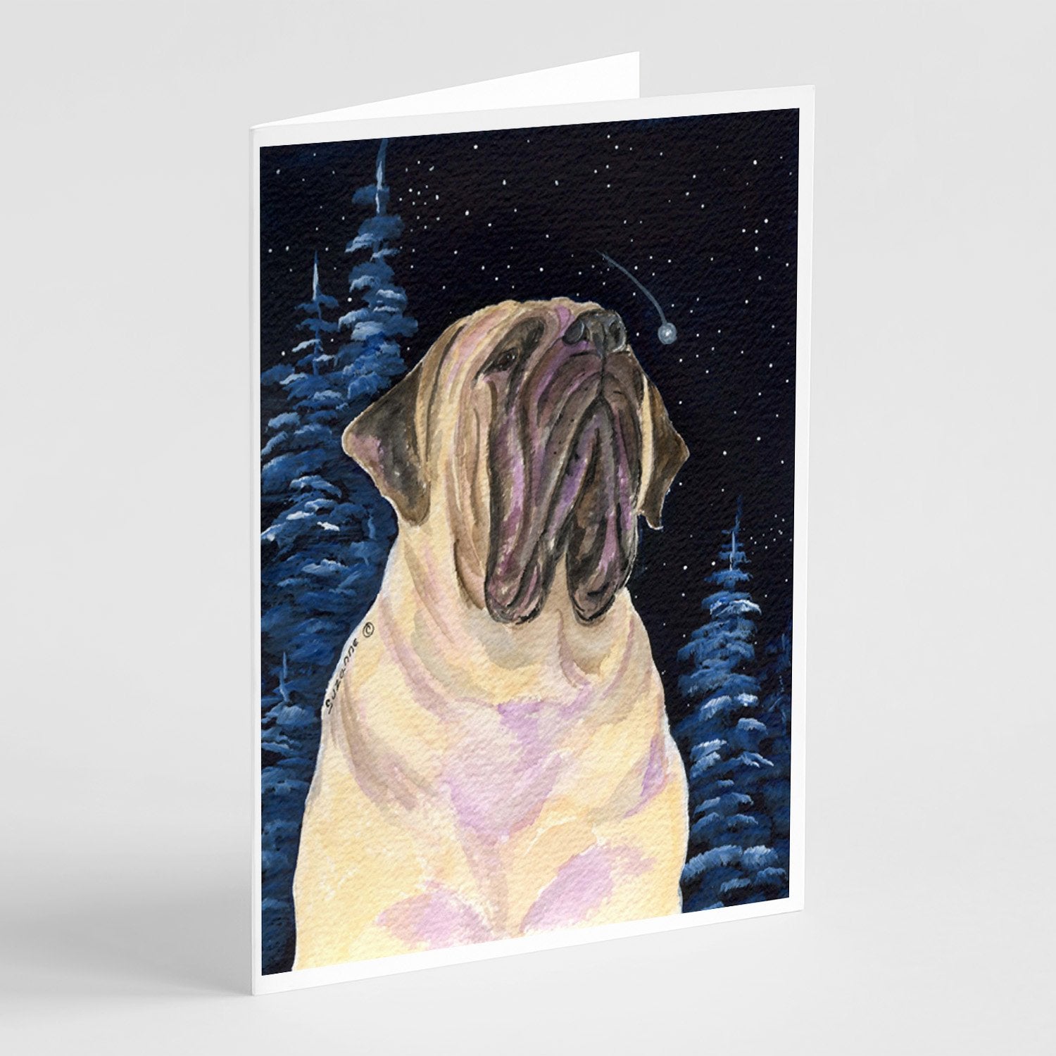 Buy this Starry Night Mastiff Greeting Cards and Envelopes Pack of 8