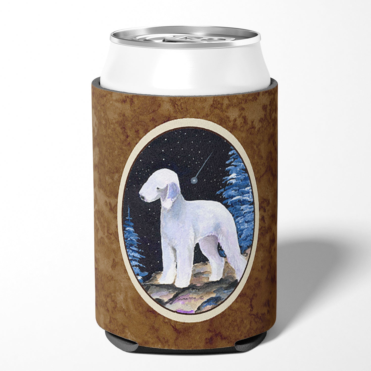 Starry Night Bedlington Terrier Can or Bottle Beverage Insulator Hugger.