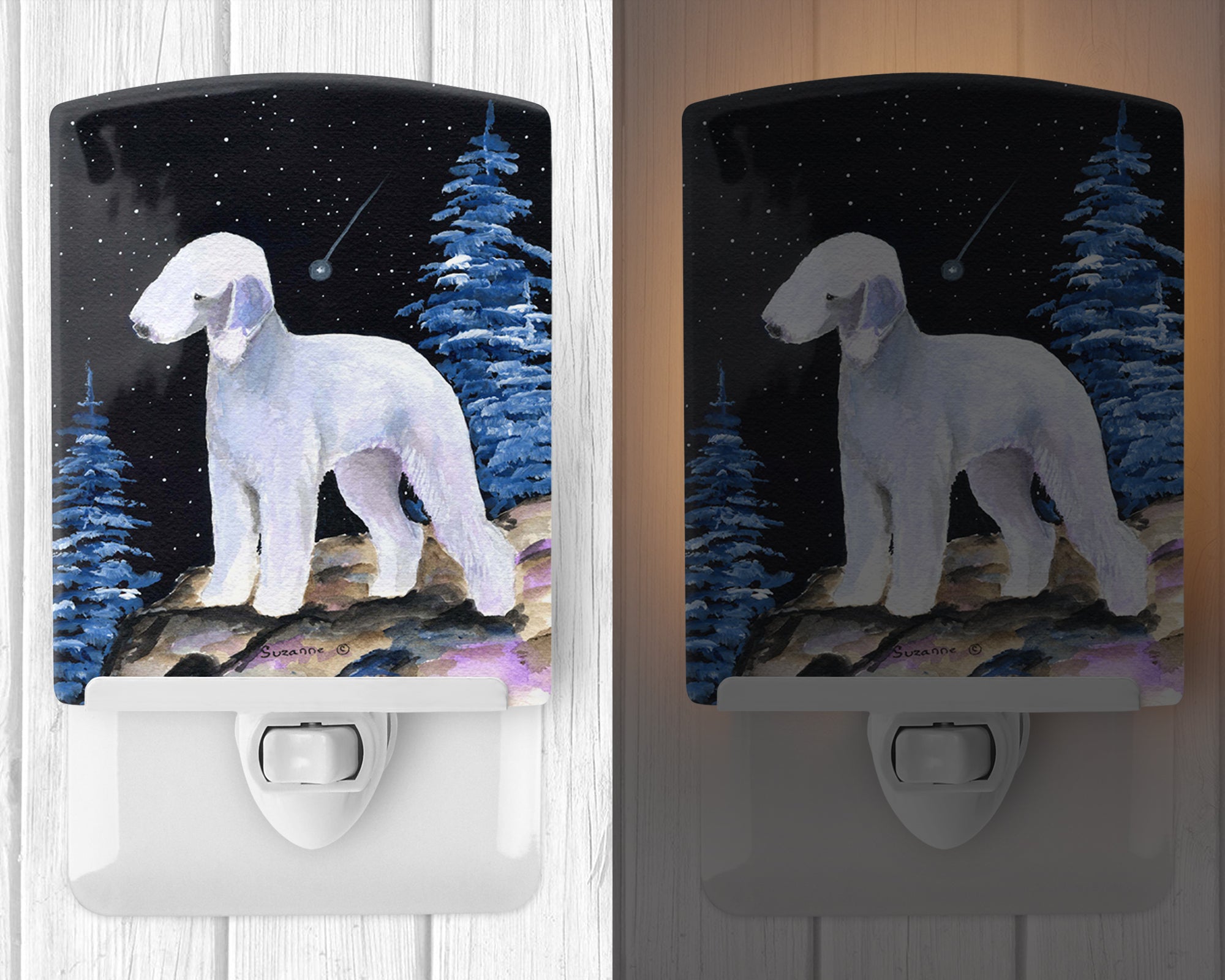Starry Night Bedlington Terrier Ceramic Night Light SS8455CNL - the-store.com