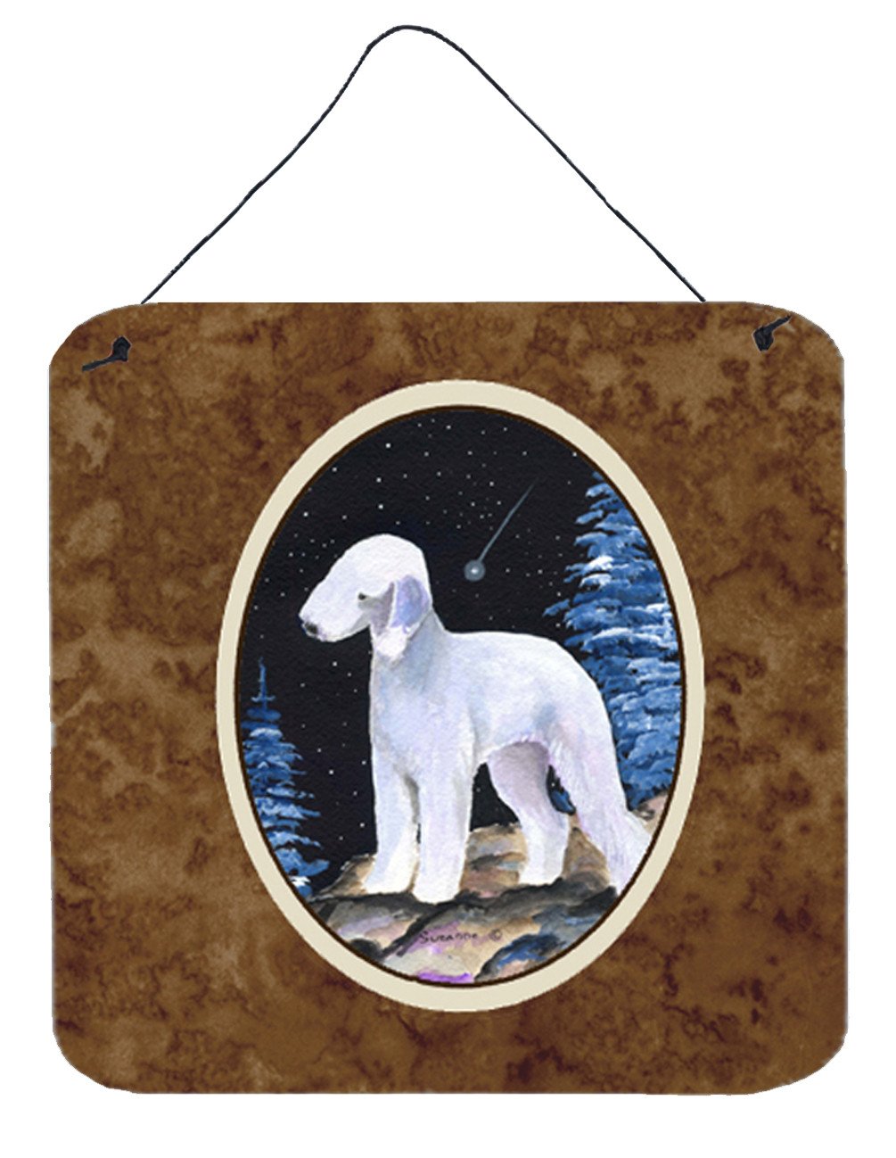 Starry Night Bedlington Terrier Aluminium Metal Wall or Door Hanging Prints by Caroline's Treasures