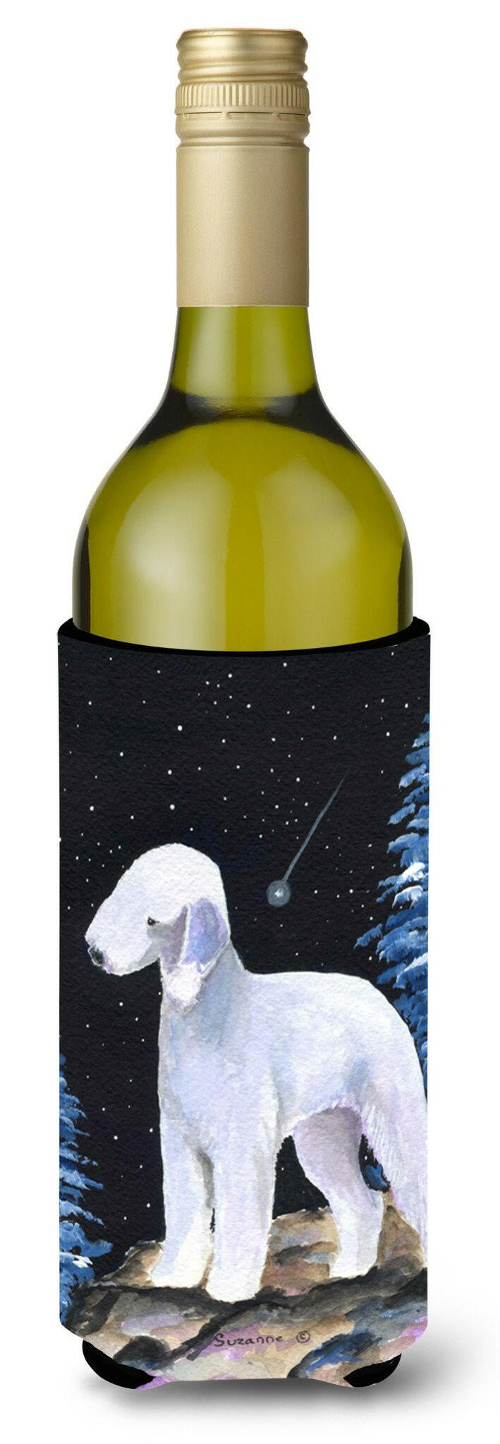 Starry Night Bedlington Terrier Wine Bottle Beverage Insulator Beverage Insulator Hugger by Caroline&#39;s Treasures