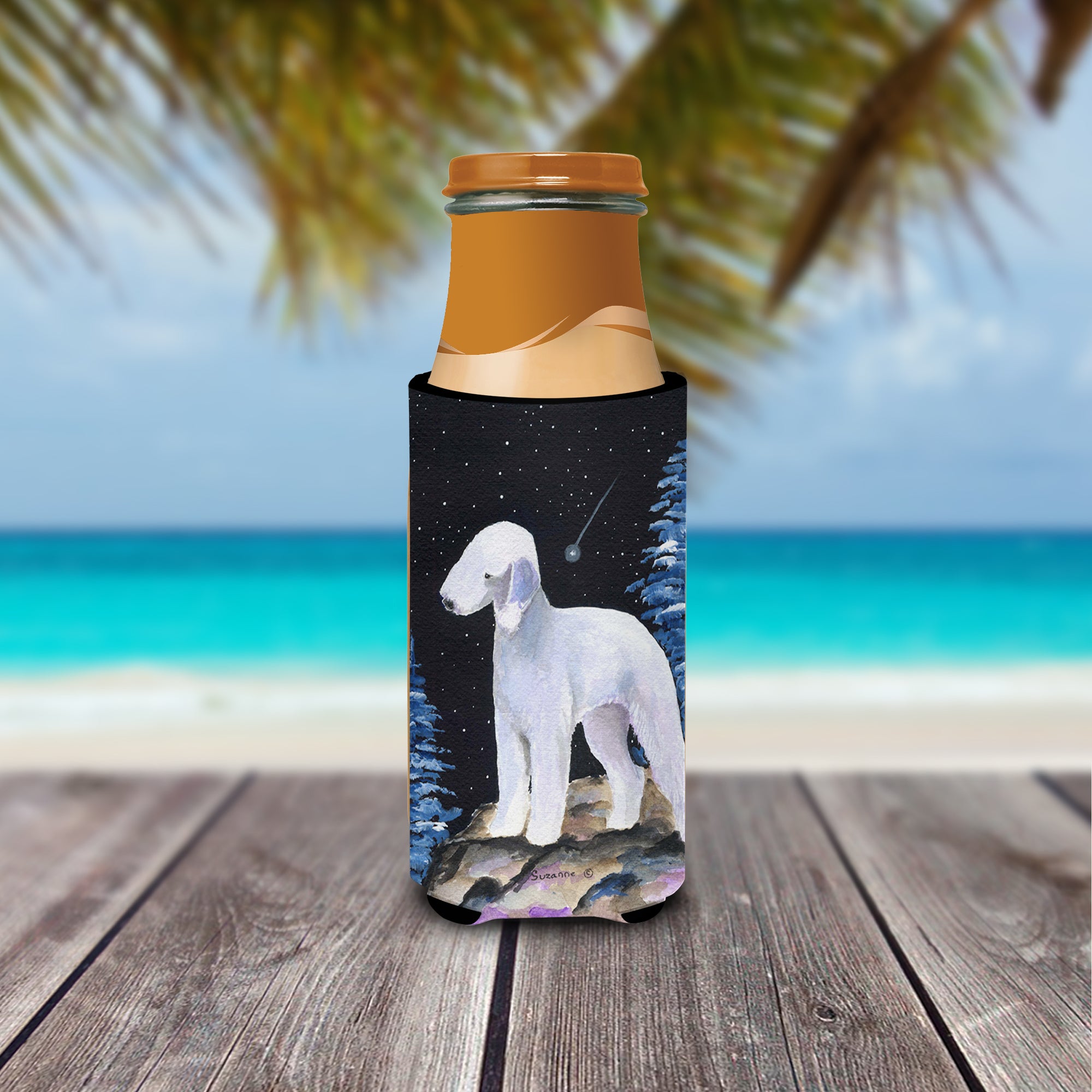 Starry Night Bedlington Terrier Ultra Beverage Insulators for slim cans SS8455MUK
