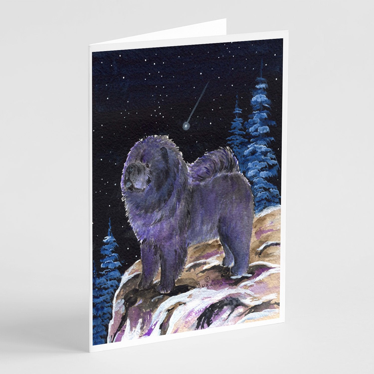 Buy this Starry Night Chow Chow Greeting Cards and Envelopes Pack of 8