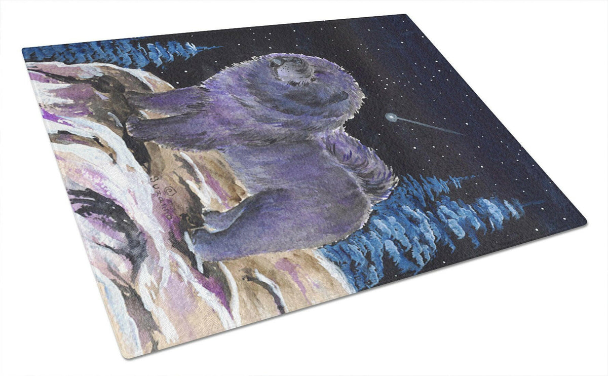 Starry Night Chow Chow Glass Cutting Board Large by Caroline&#39;s Treasures
