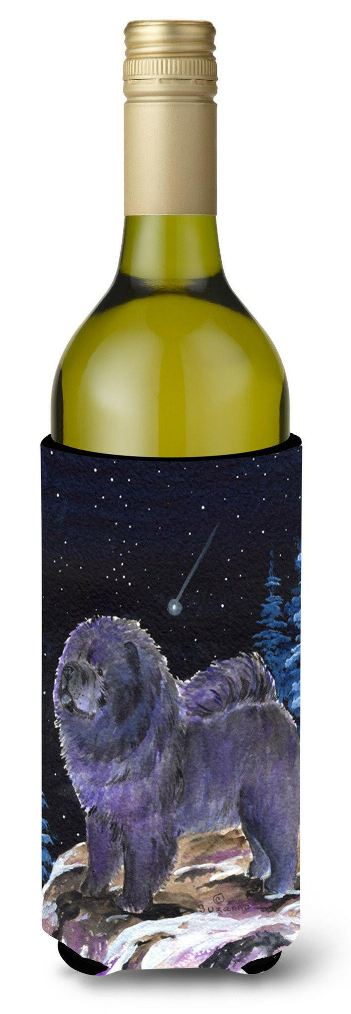 Starry Night Chow Chow Wine Bottle Beverage Insulator Beverage Insulator Hugger SS8456LITERK by Caroline&#39;s Treasures