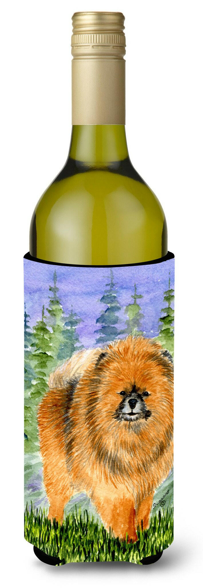 Pomeranian Wine Bottle Beverage Insulator Beverage Insulator Hugger SS8459LITERK by Caroline&#39;s Treasures