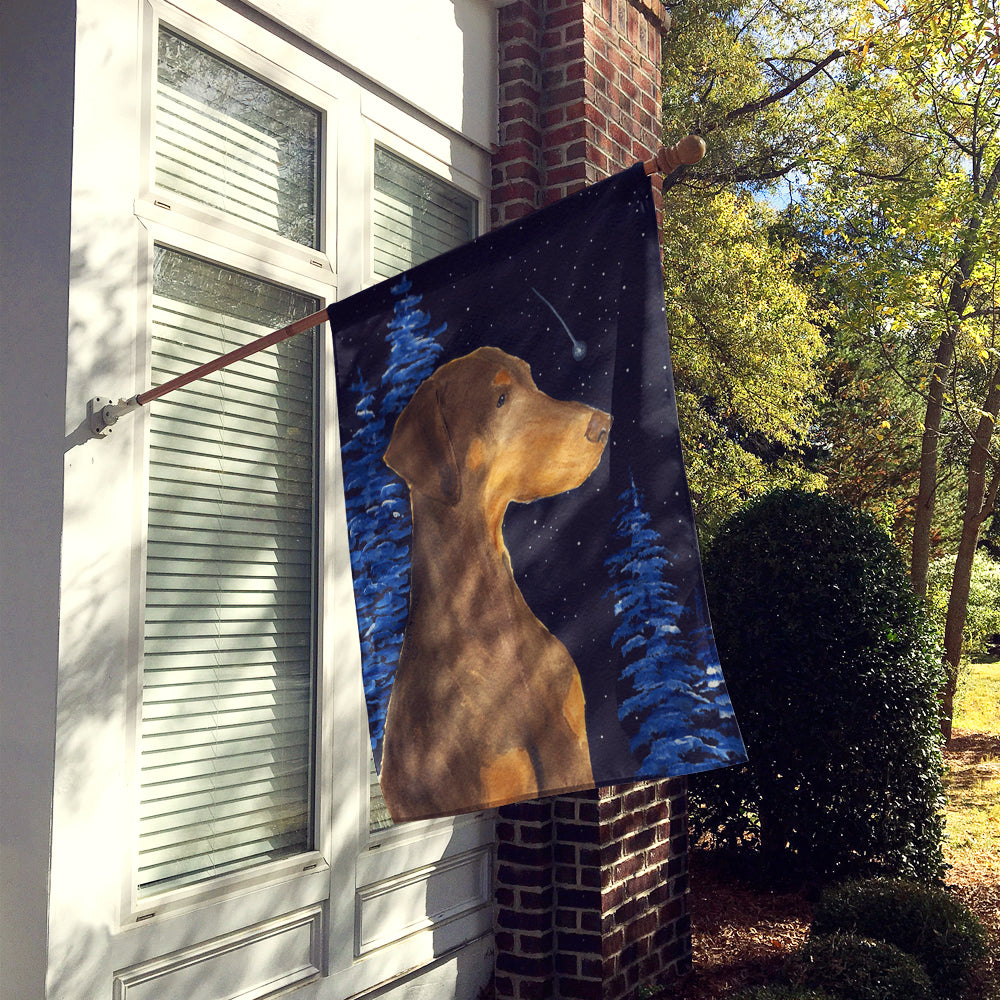 Starry Night Doberman Flag Canvas House Size  the-store.com.