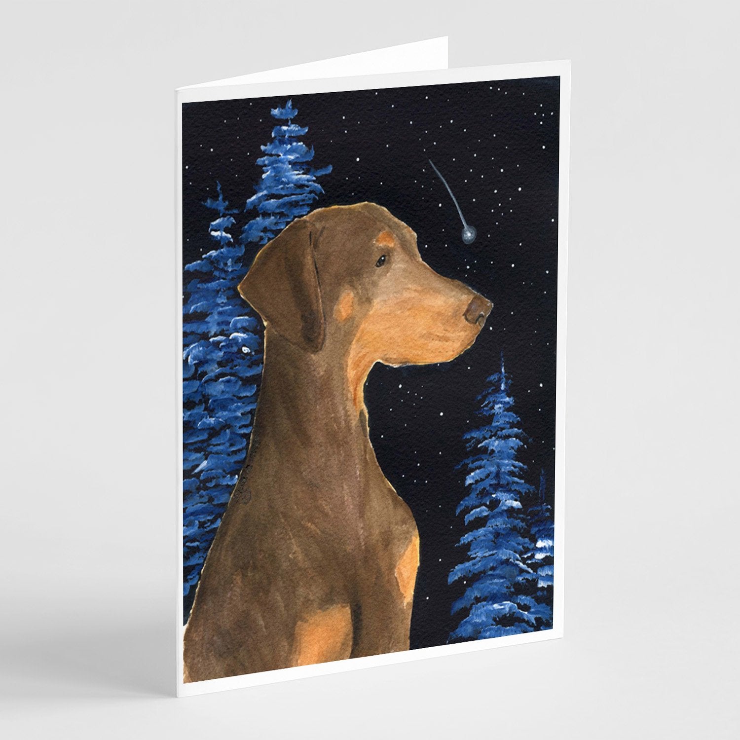 Buy this Starry Night Doberman Greeting Cards and Envelopes Pack of 8