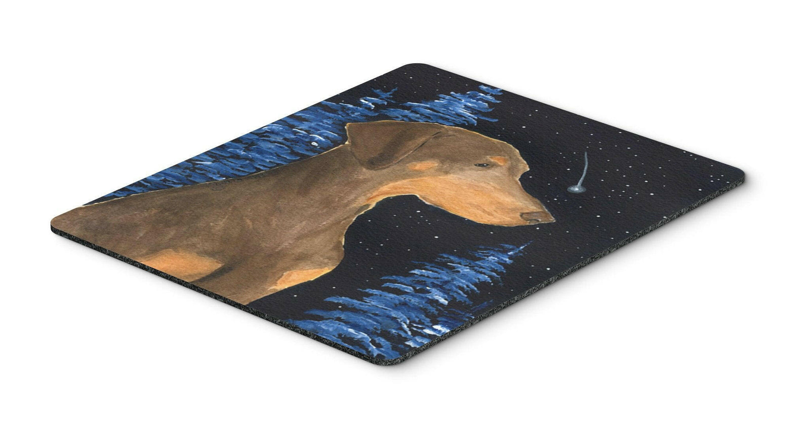 Starry Night Doberman Mouse Pad / Hot Pad / Trivet by Caroline's Treasures
