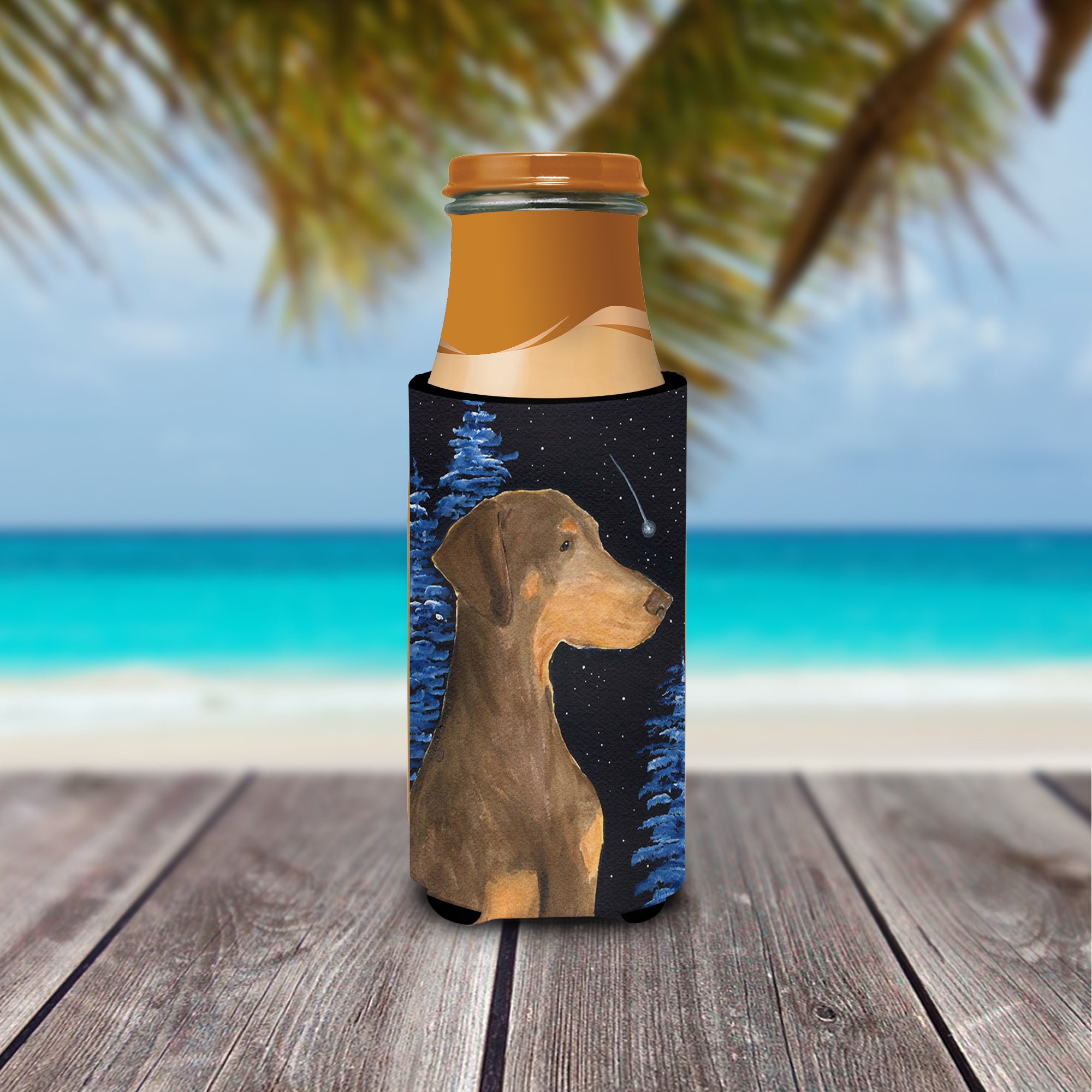 Starry Night Doberman Ultra Beverage Insulators for slim cans SS8462MUK.