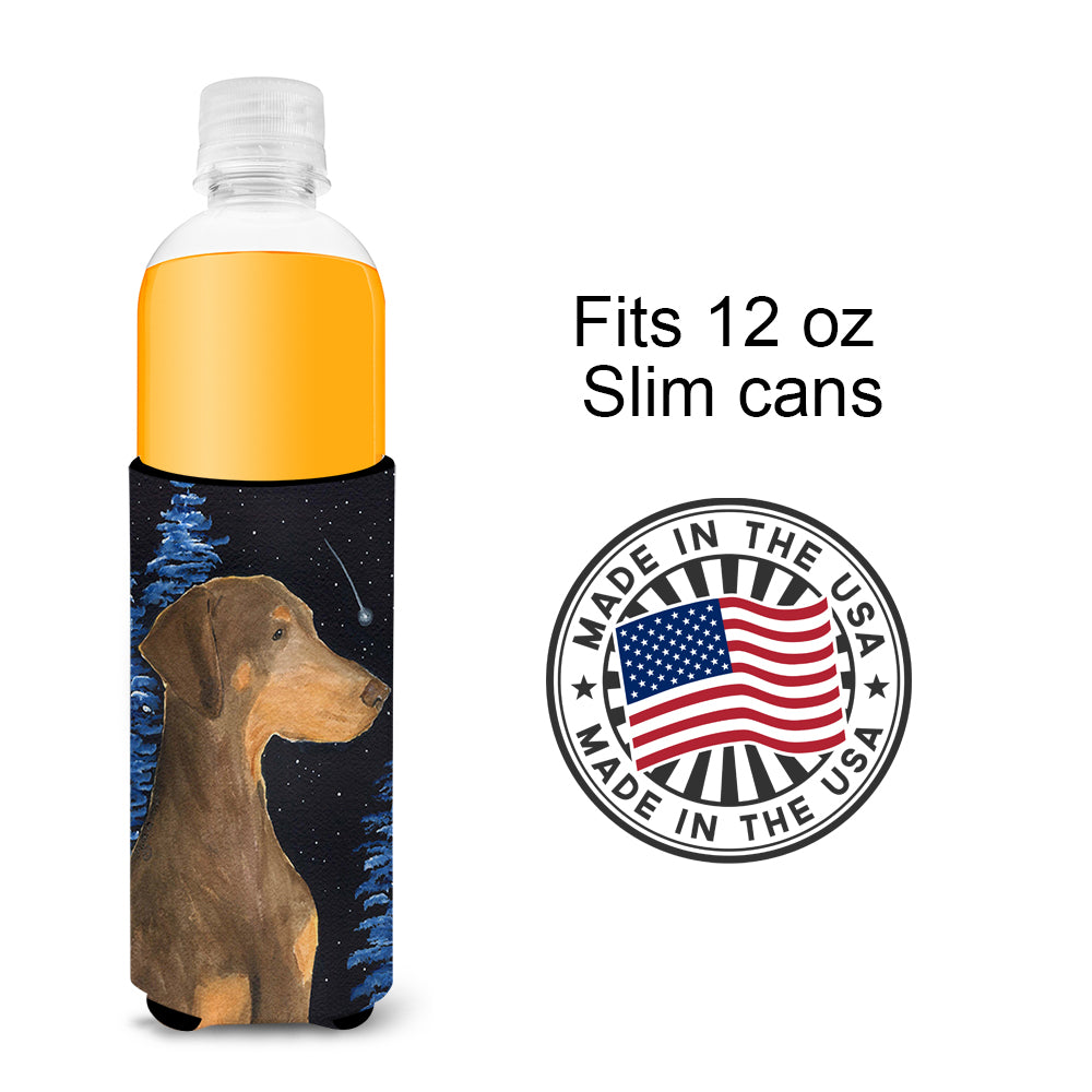 Starry Night Doberman Ultra Beverage Isolateurs pour canettes minces SS8462MUK