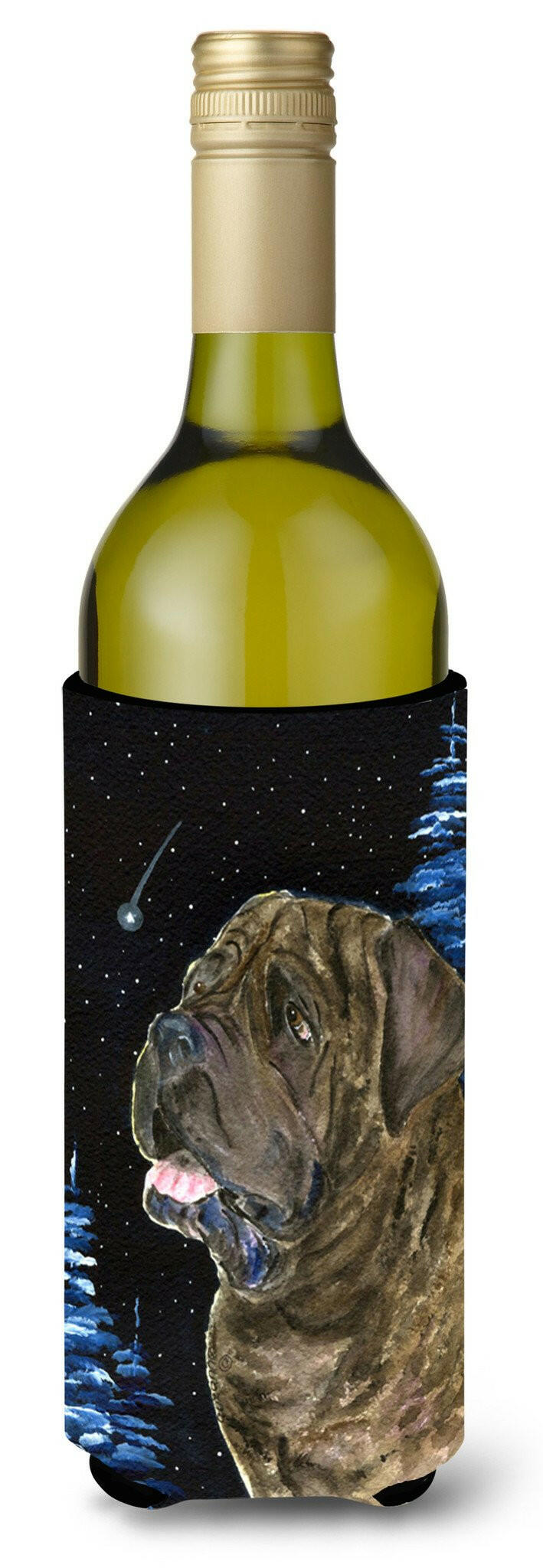 Starry Night Mastiff Wine Bottle Beverage Insulator Beverage Insulator Hugger SS8463LITERK by Caroline's Treasures