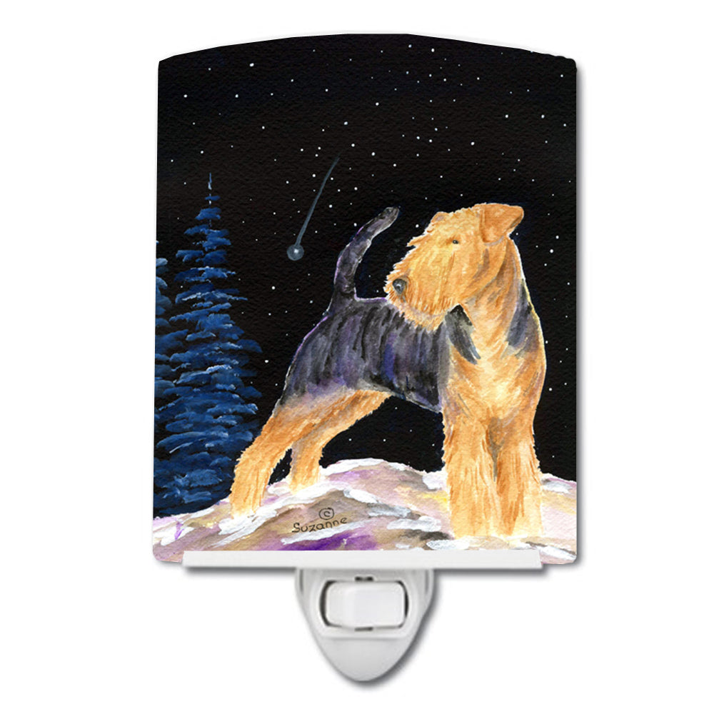 Starry Night Welsh Terrier Ceramic Night Light SS8464CNL - the-store.com