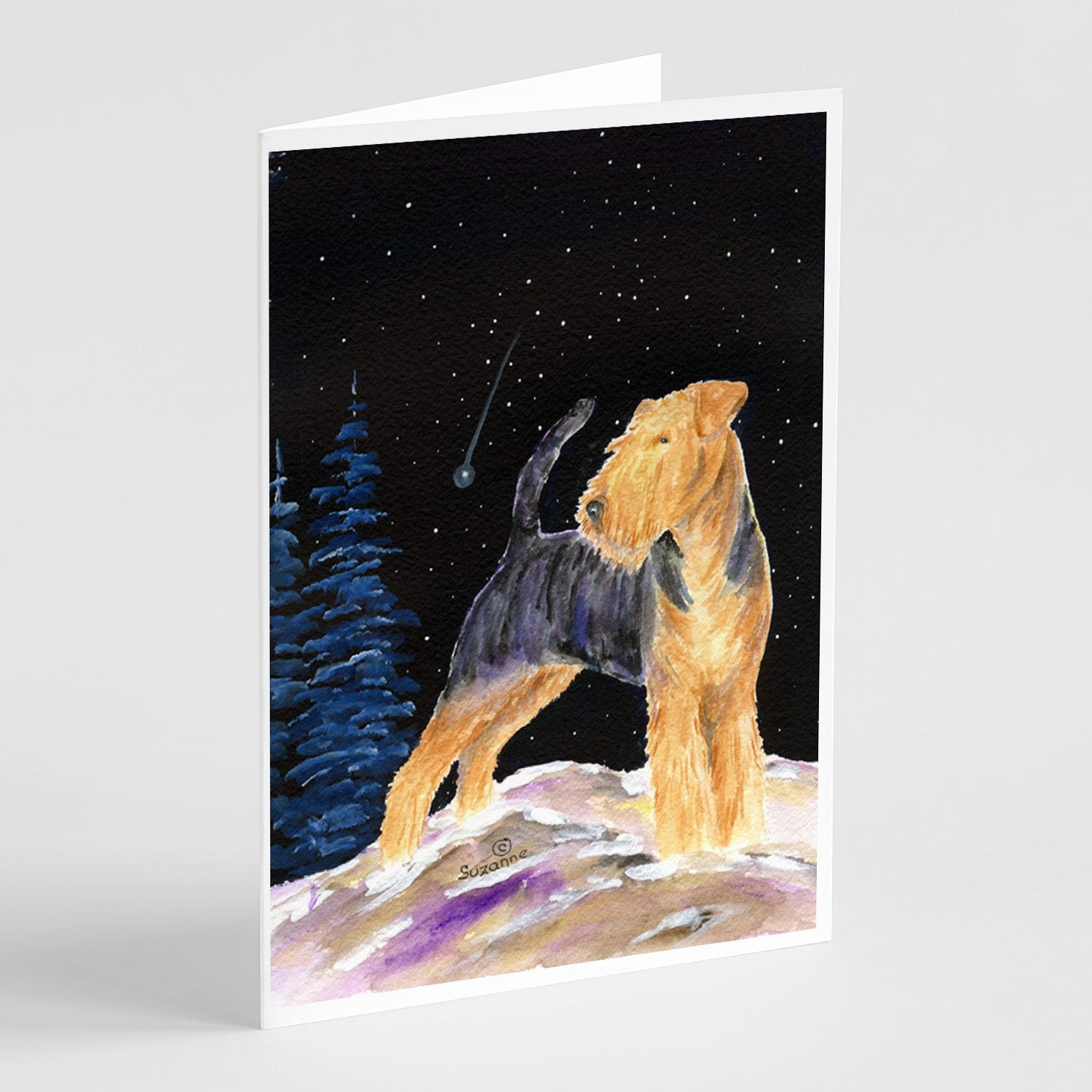 Buy this Starry Night Welsh Terrier Greeting Cards and Envelopes Pack of 8