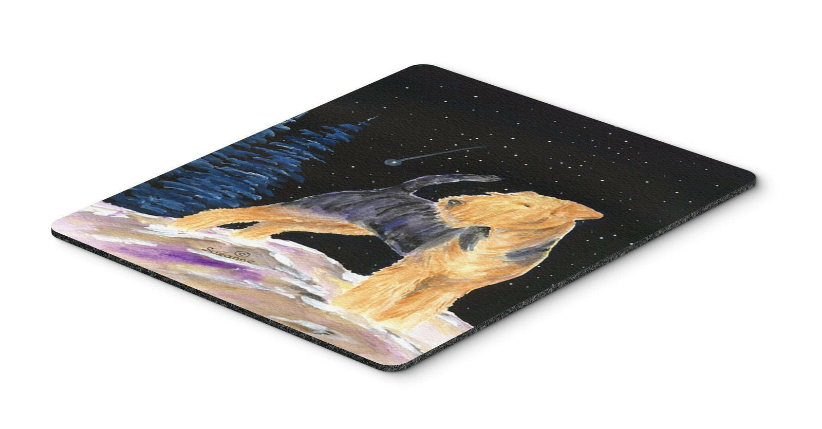 Starry Night Welsh Terrier Mouse Pad / Hot Pad / Trivet by Caroline's Treasures