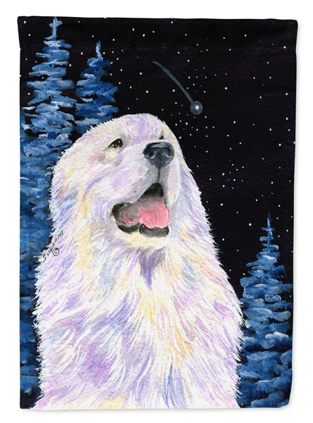 Starry Night Great Pyrenees Flag Garden Size