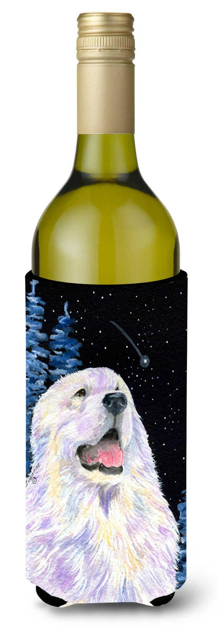 Starry Night Great Pyrenees Wine Bottle Beverage Insulator Beverage Insulator Hugger by Caroline's Treasures