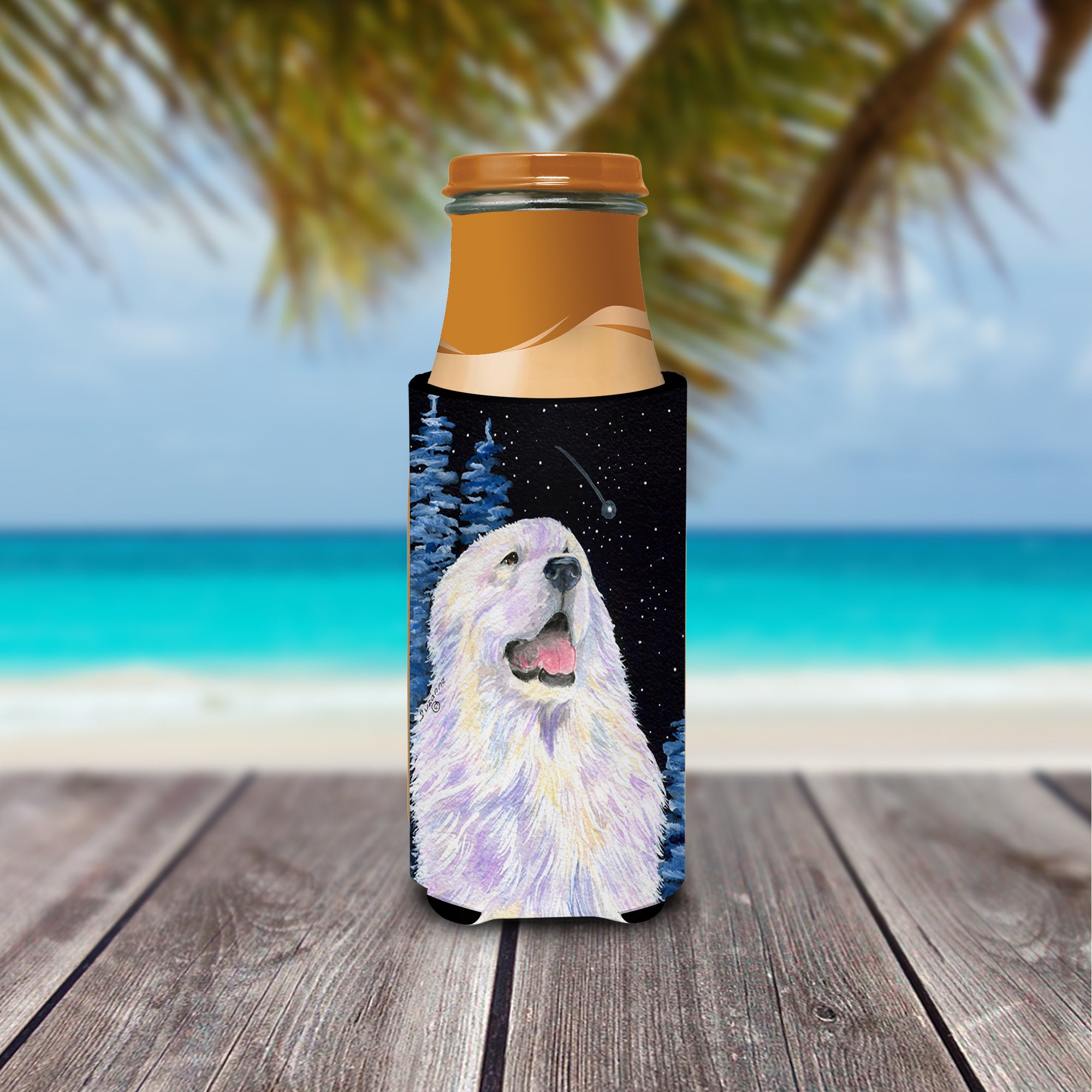 Starry Night Great Pyrenees Ultra Beverage Insulators for slim cans SS8466MUK